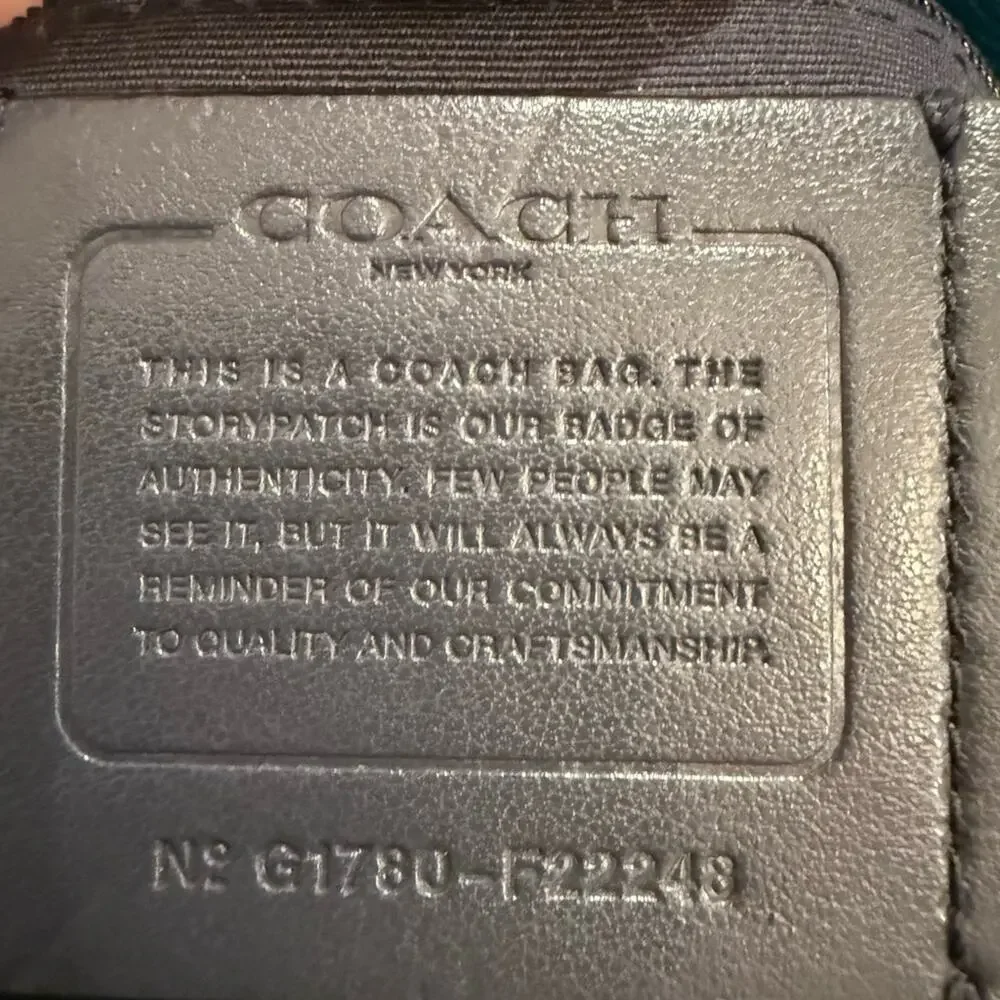 Coach City Teal Plaid Women's Tote
